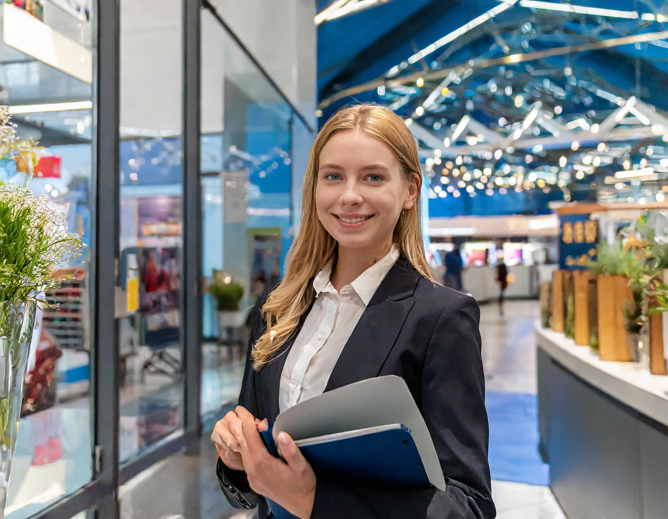 Junge Frau, geschäftlich gekleidet